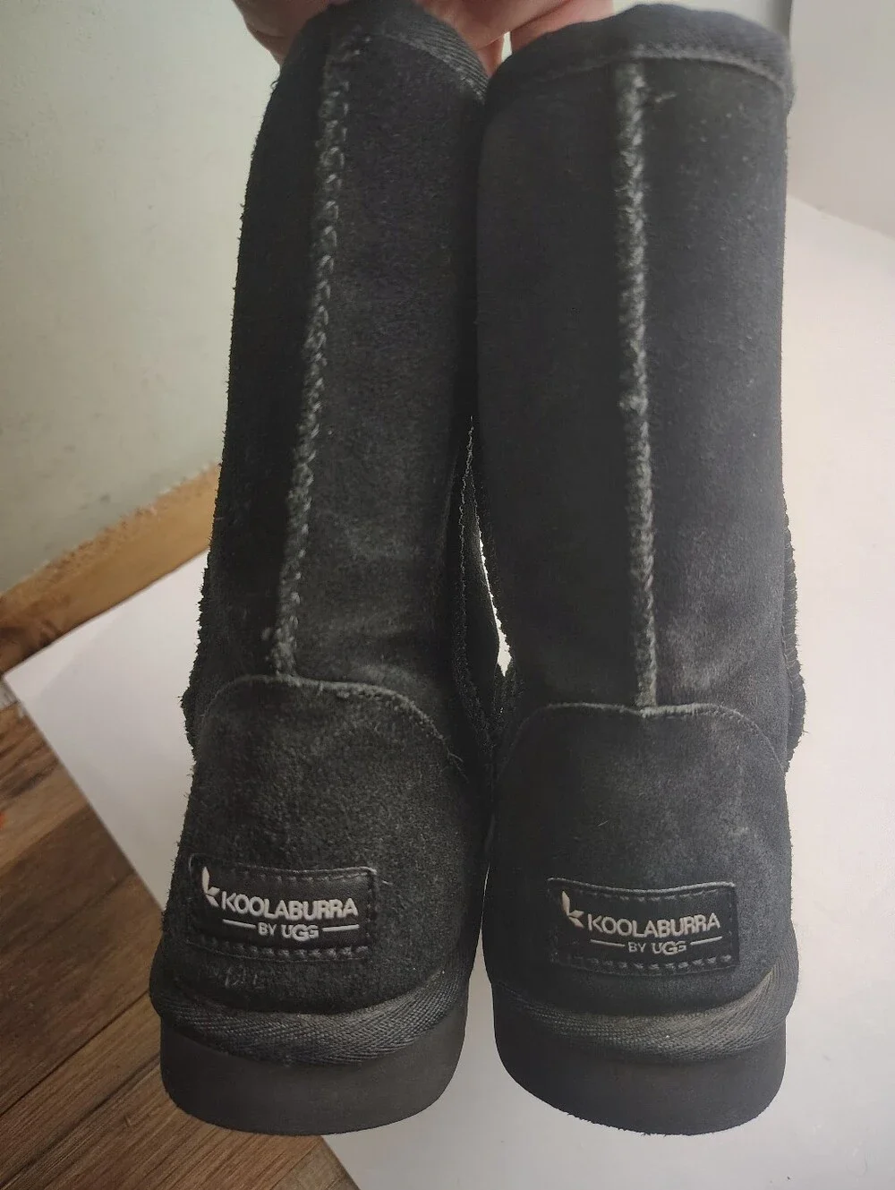 Koolaburra By Ugg Koola Short Black Suede Slip-On Boots Size 8